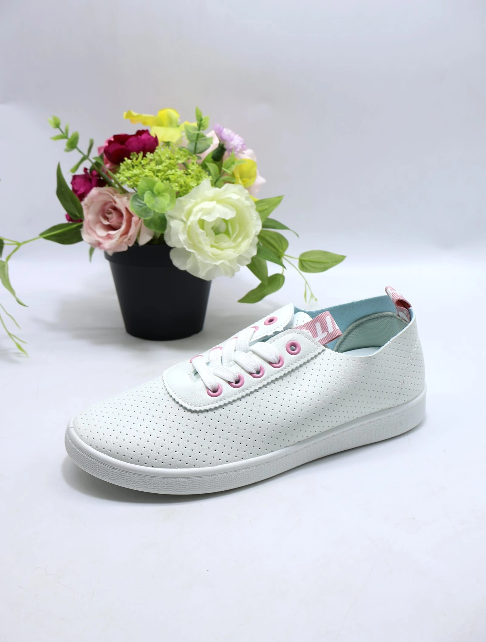Tenisówki damskie 8958-5 WHITE/PINK 36-41