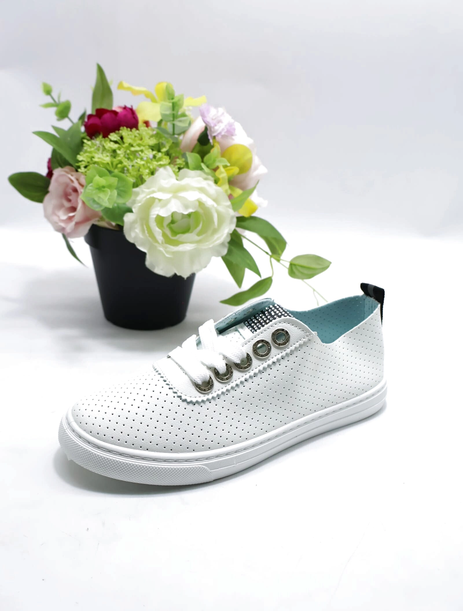 Tenisówki damskie SJ2382-3 WHITE/BLACK 36-41
