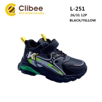 Buty Sportowe Dziecięce L251 (26-31) BLACK/YELLOW