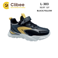 Buty Sportowe Dziecięce L303 (32-37) BLACK/YELLOW