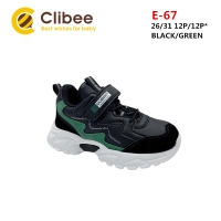Buty Sportowe Dziecięce E67 (26-31) BLACK/GREEN