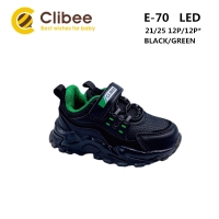 Buty Sportowe Dziecięce E70 (21-25) BLACK/GREEN
