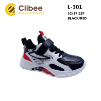 Buty Sportowe Dziecięce L301 (32-37) BLACK/RED